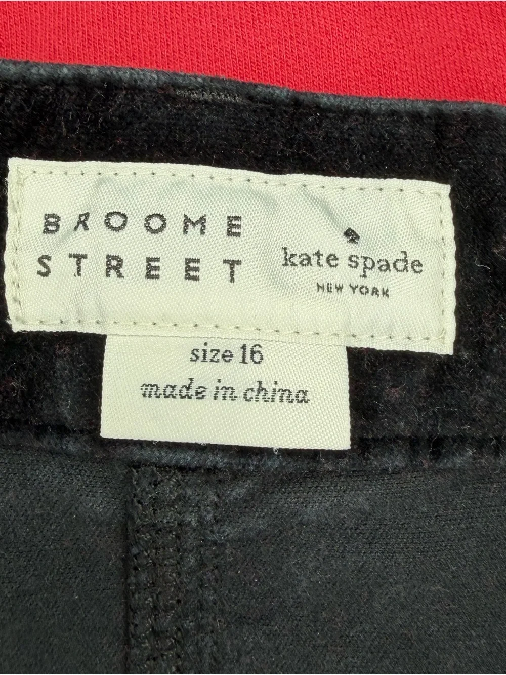Kate Spade Broome Street Black Velvet Mini Skirt Women Size 16